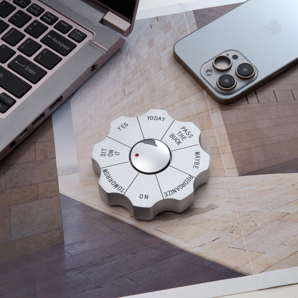 Executive Desk Decision Maker - Silver Metal Paperweight