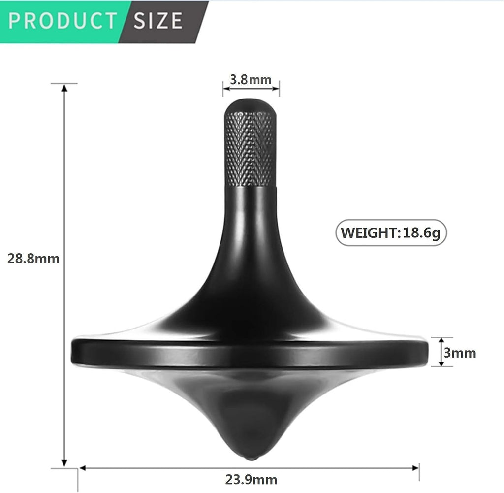 Stainless Steel Spinning Top - Premium EDC Fidget Toy (Black, Small)